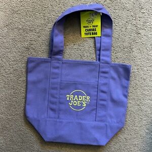 Trader Joe's Purple Canvas Mini Tote Bag Halloween Edition 💜